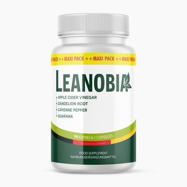 Dose Leanobia Nahrungsergänzung 90 Kapseln mit Apfelessig Löwenzahn Cayenne Guarana
